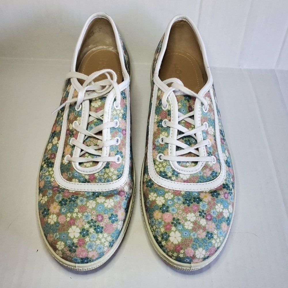 Hotter Comfort Concept Mabel Floral Low Sneaker Blue Tan Floral Shoe Size US 8.5